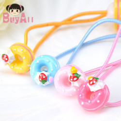 【兒童表演,宴會,裝扮配件髮飾造型系列】-韓版-草莓貝果造型髮束/髮繩/兒童髮飾/兒童飾品☆