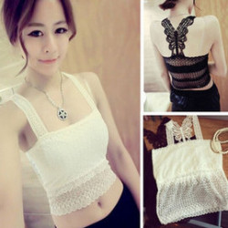 【大童,媽媽春夏款防走光蕾絲裹胸小背心】高檔正品蝴蝶後背打底小背心/內衣/輕鬆不嘞無負擔小可愛內搭外穿都粉美