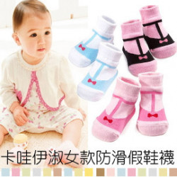 【兒童襪子系列】精緻棉料秋冬新款卡哇伊淑女款防滑假鞋襪/兒童襪/防滑地板襪