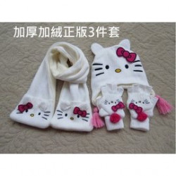 秋冬保暖【秋冬新款童裝,百貨,配件,保暖禦寒系列】正版外貿3件組精緻保暖帽子+圍巾+手套組/兒童秋冬圍巾套帽組/保暖毛線帽/兒童圍巾☆