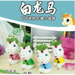 DIY桌面迷你盆栽幸運草,長草娃娃【綠能環保愛地球,啟蒙來自父母的用心教會小孩生命的開始】草頭娃娃植物栽培 /桌上盆栽/居家造景/布置/環保綠能/有意義的兒童節禮物